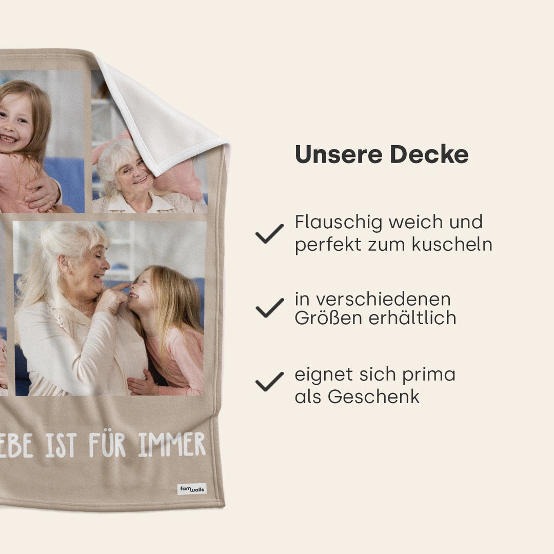 Personalisierte Decke "Foto Oma"