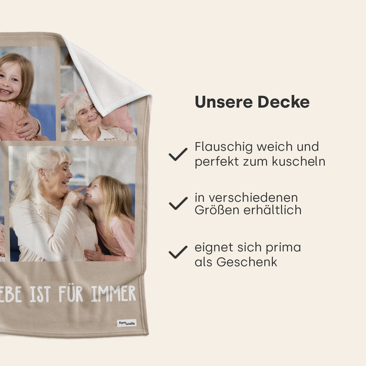 Personalisierte Decke "Foto Oma"