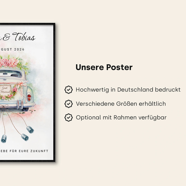 Personalisiertes Poster als Geldgeschenk "Fahrt ins Glück"