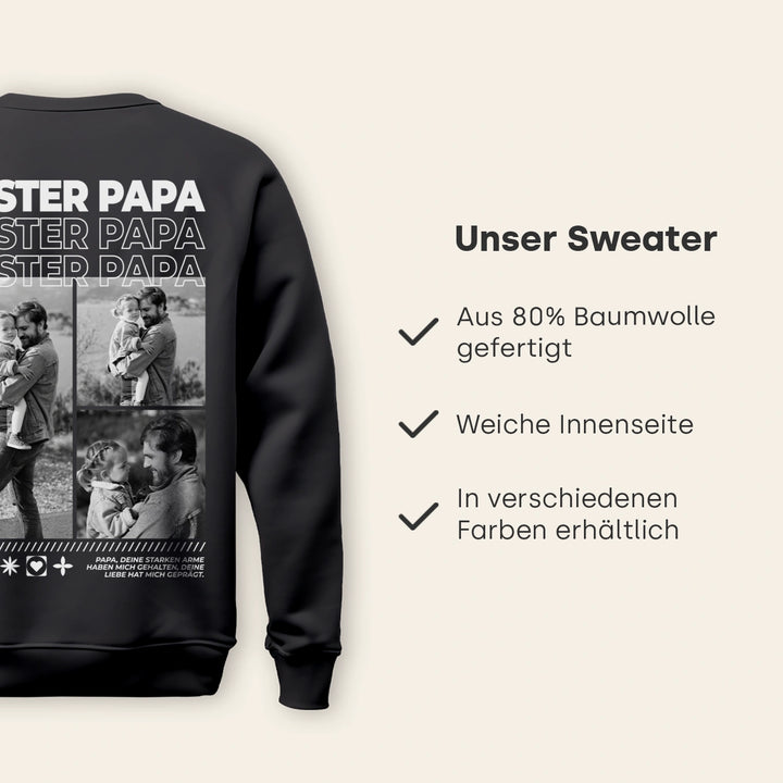 Personalisierter Sweater "Papa" mit Fotos
