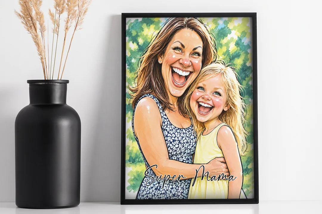 Comaprison Poster Personalisiertes Sketch Poster „Beste Mama“