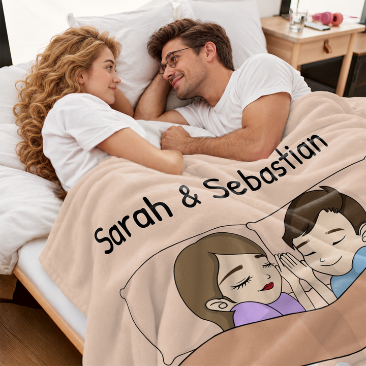 Personalisierte Decke "Kuschelzeit Paar"