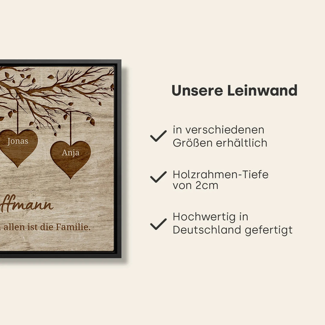 Personalisierte Leinwand "Unsere Familie"