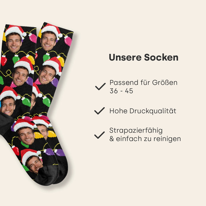 Personalisierte Socken "Weihnachten" mit Foto