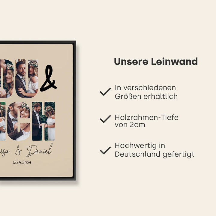 Personalisierte Leinwand "Du & Ich"