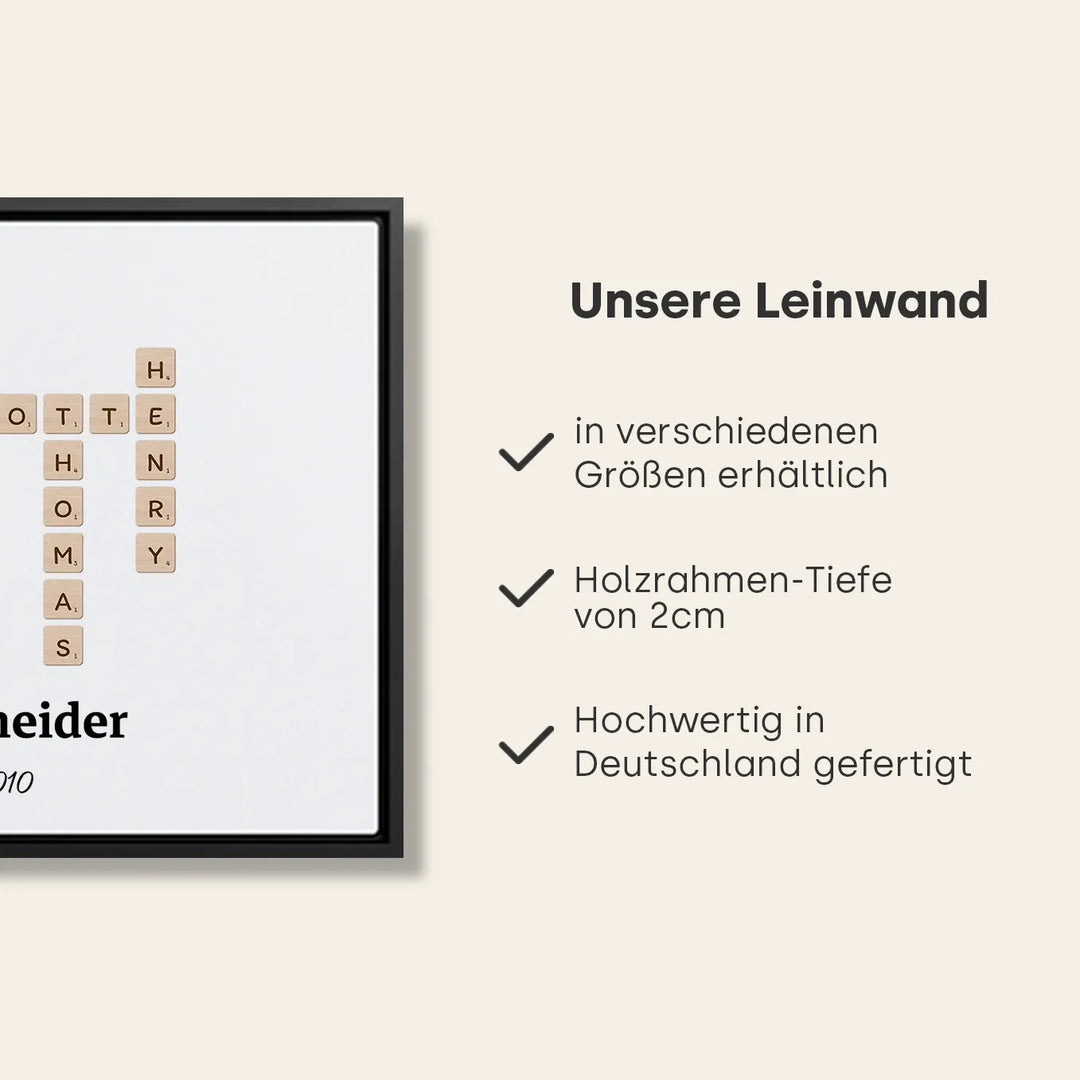Personalisierte Leinwand "Scrabble"