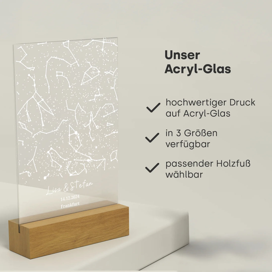 Personalisierte Acryltafel - "Sternenhimmel"
