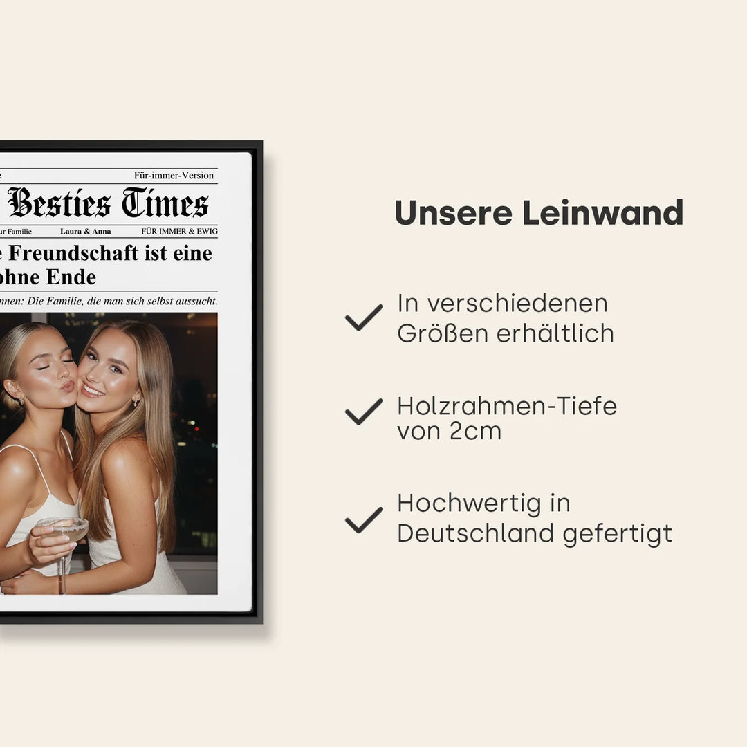 Personalisierte Magazin Leinwand "Besties Times"
