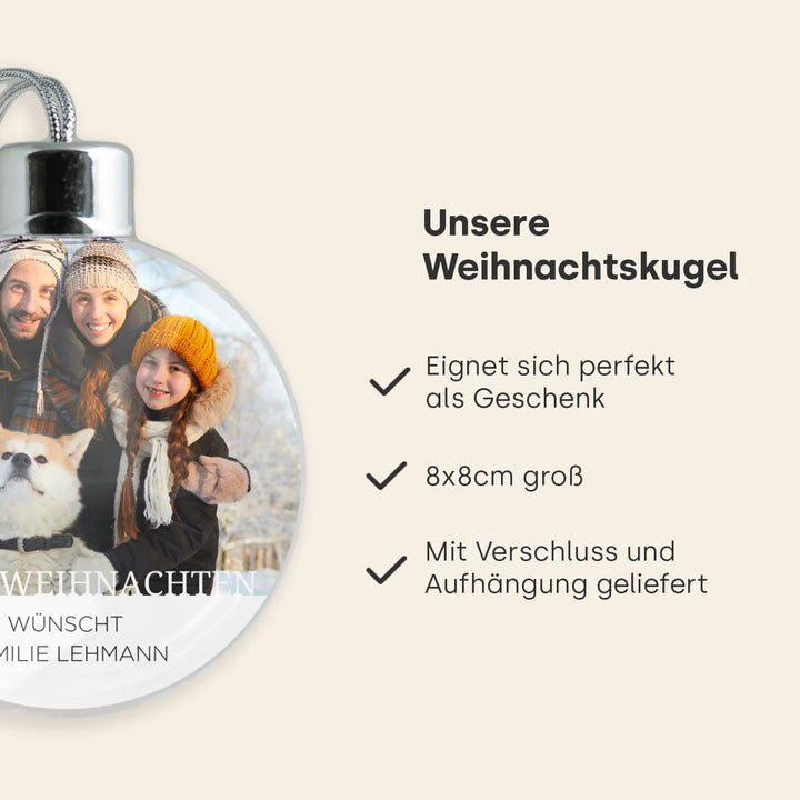 Personalisierte Christbaumkugel "Foto" famwalls