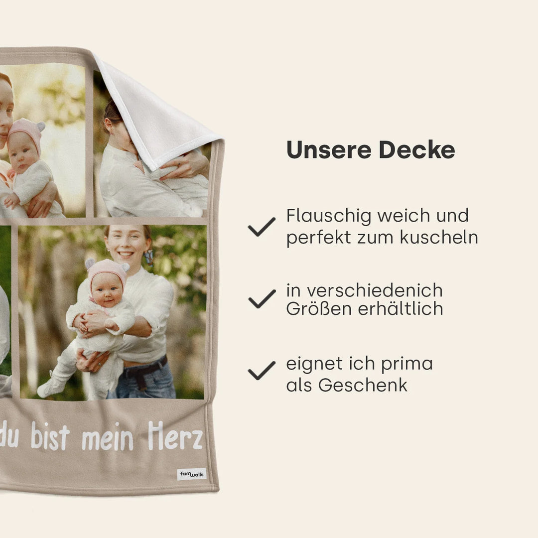 Personalisierte Decke Foto "Mama"