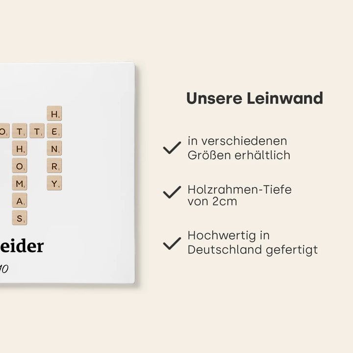 Personalisierte Leinwand "Scrabble" - famwalls