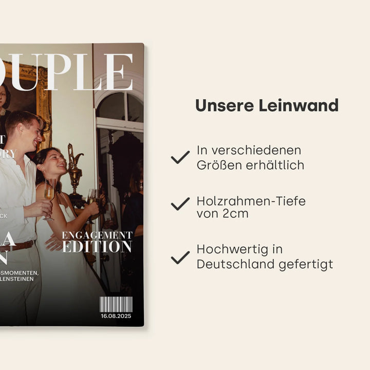 Personalisierte Leinwand "Couple Magazine"