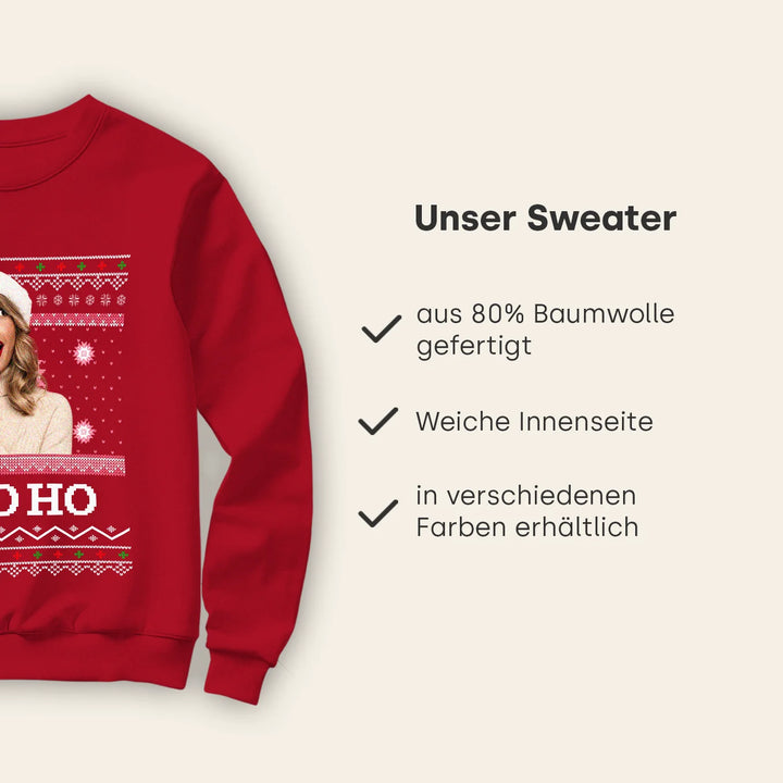 Personalisierter Christmas Sweater "Ho Ho Ho"