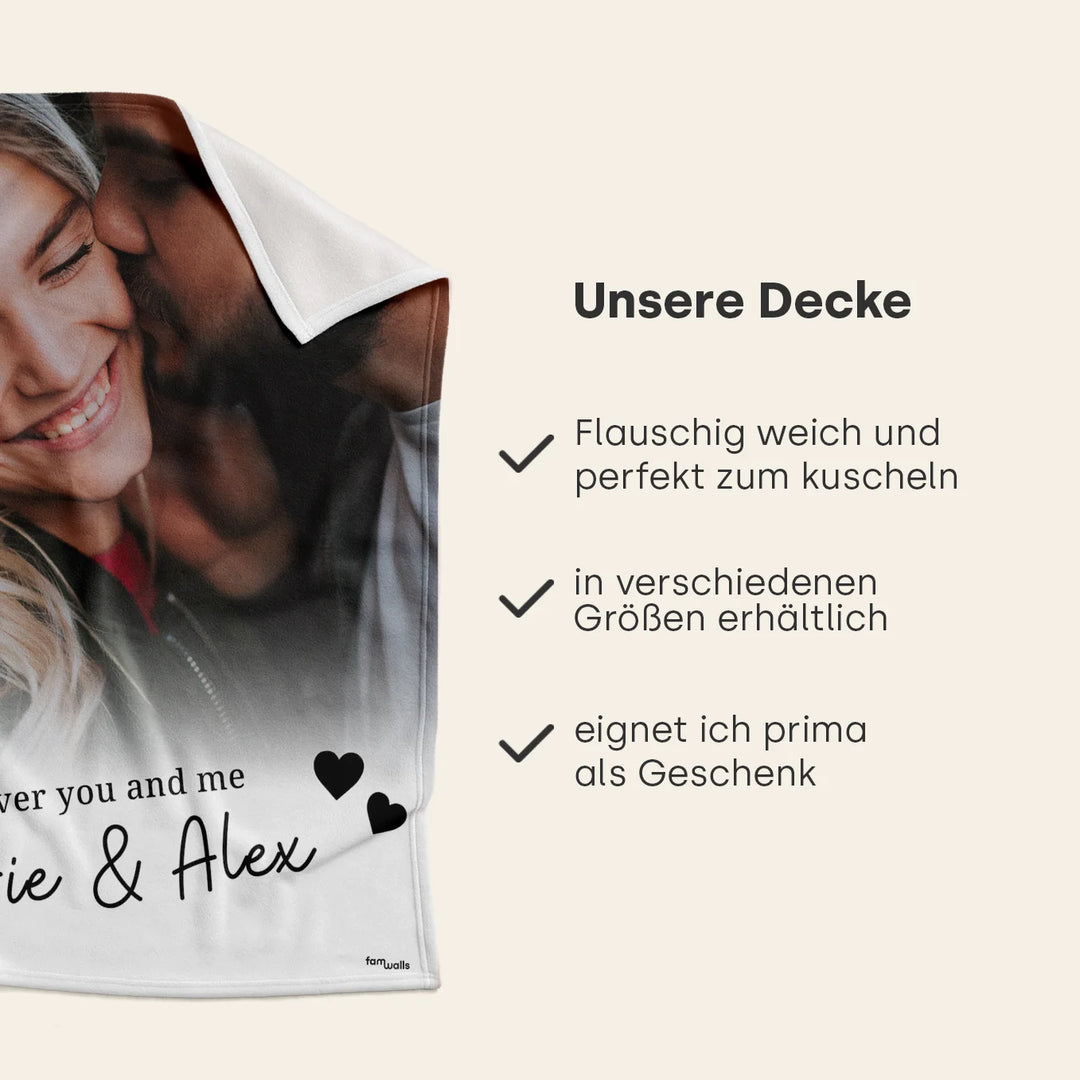 Personalisierte Kuscheldecke ''Euer Foto & Text''