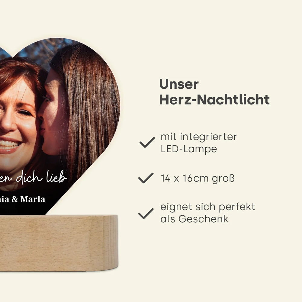 Personalisiertes Herz Glowlight "Mama" famwalls