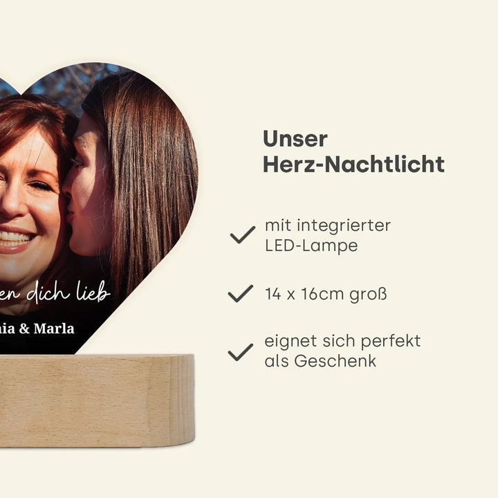 Personalisiertes Herz Glowlight "Mama" famwalls