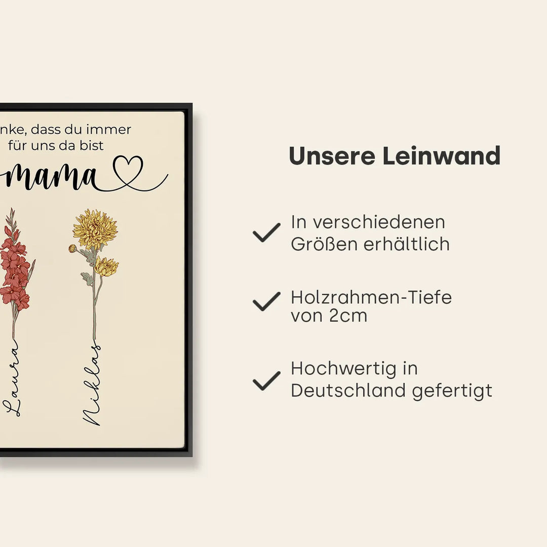 Personalisierte Leinwand "Für dich Mama"