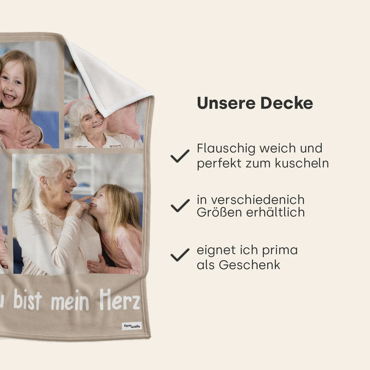 Personalisierte Decke "Foto Oma"