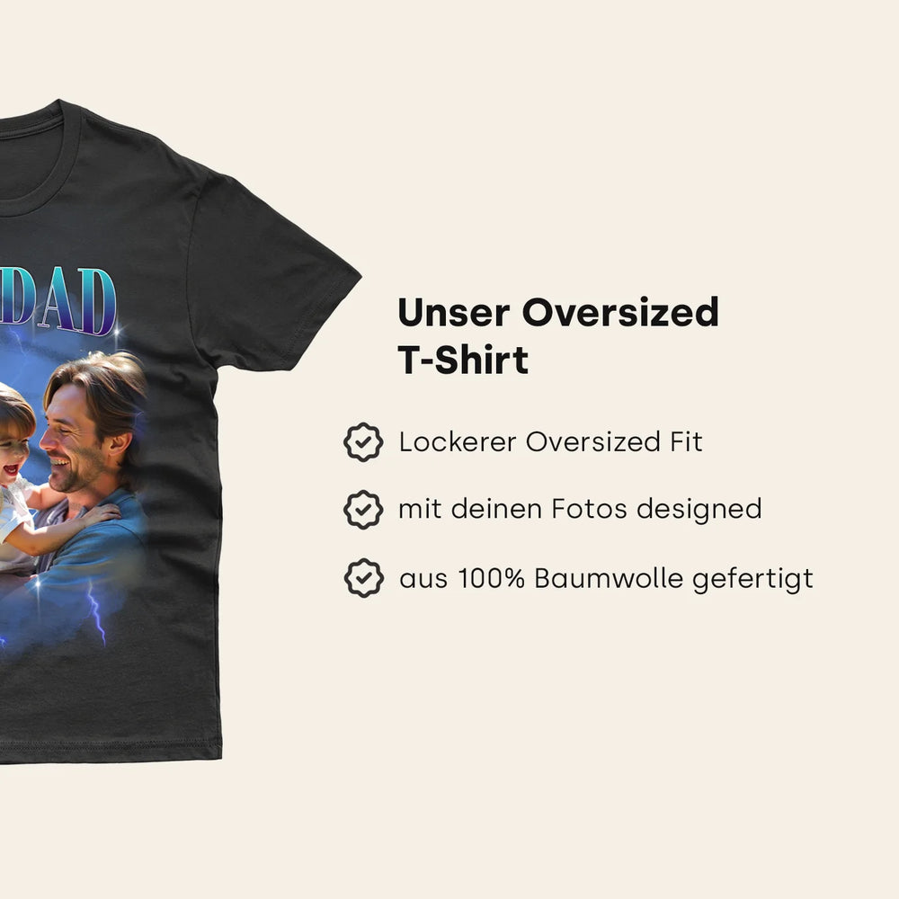 Personalisiertes T-Shirt Vintage Bootleg "DAD"