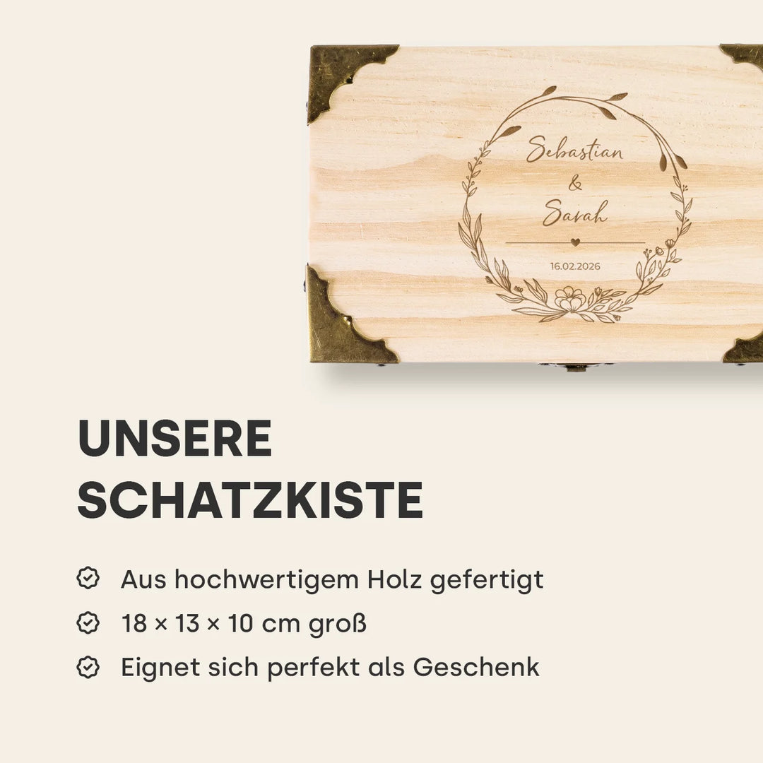 Personalisierte Schatztruhe "Hochzeit"