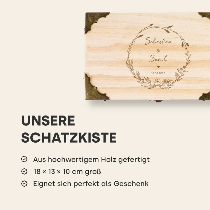 Personalisierte Schatztruhe "Hochzeit"