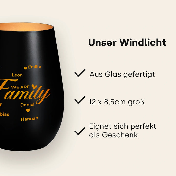 Personalisiertes Windlicht "Familie"