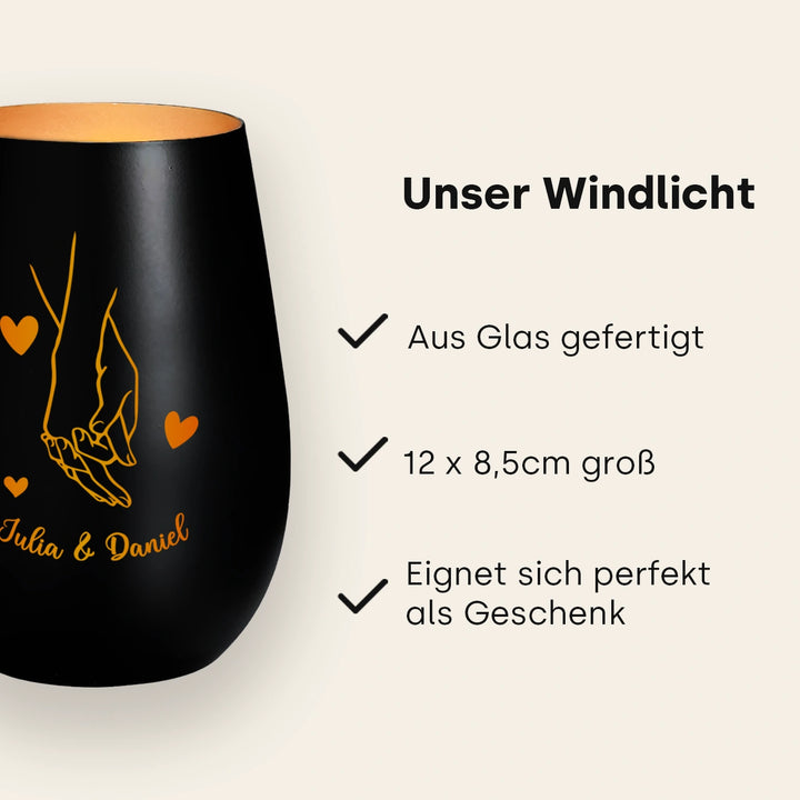 Personalisiertes Windlicht Forever Love