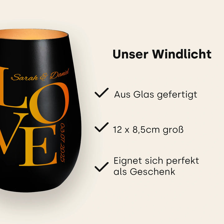Personalisiertes Windlicht "Love"