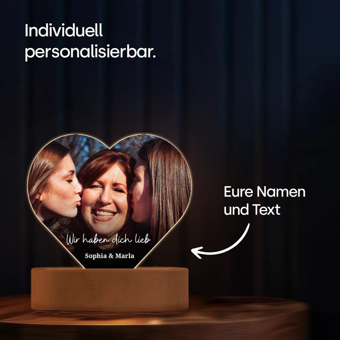 Personalisiertes Herz Glowlight "Mama" famwalls