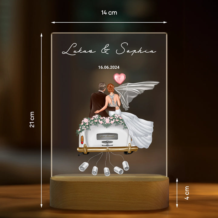 Personalisiertes Glowlight "Just Married" famwalls