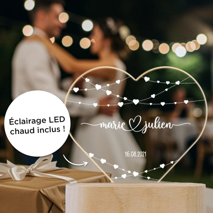 Personalisiertes Herz Acryl-Licht "Hearts" | Nachtlicht, Dekolicht, Glowlight