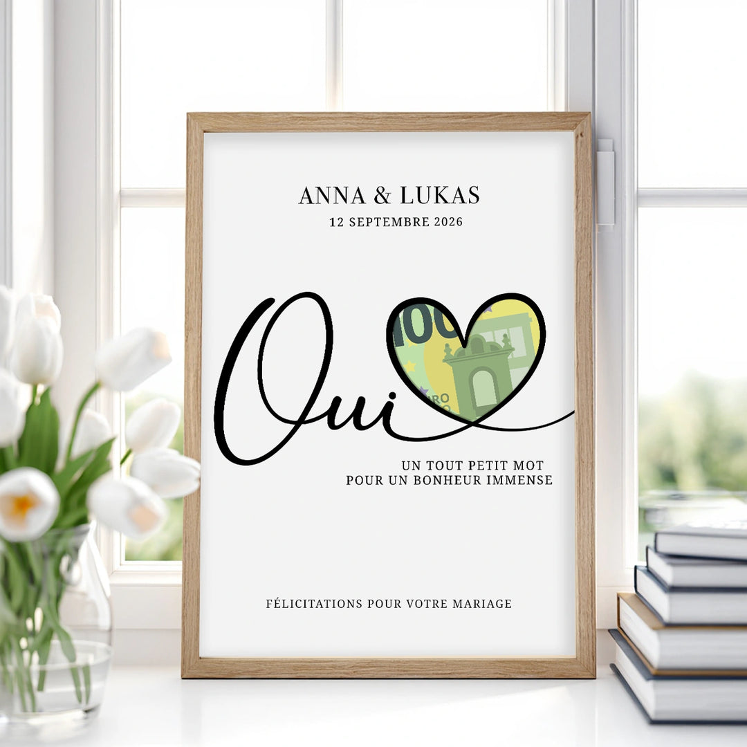 Personalisiertes Geldgeschenk zur Hochzeit "Alles Liebe"