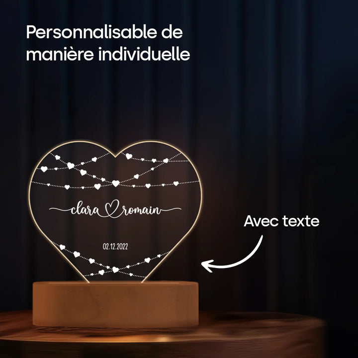 Personalisiertes Herz Acryl-Licht "Hearts" | Nachtlicht, Dekolicht, Glowlight