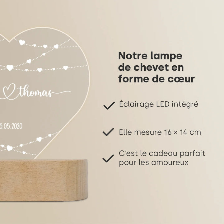Personalisiertes Herz Acryl-Licht "Hearts" | Nachtlicht, Dekolicht, Glowlight