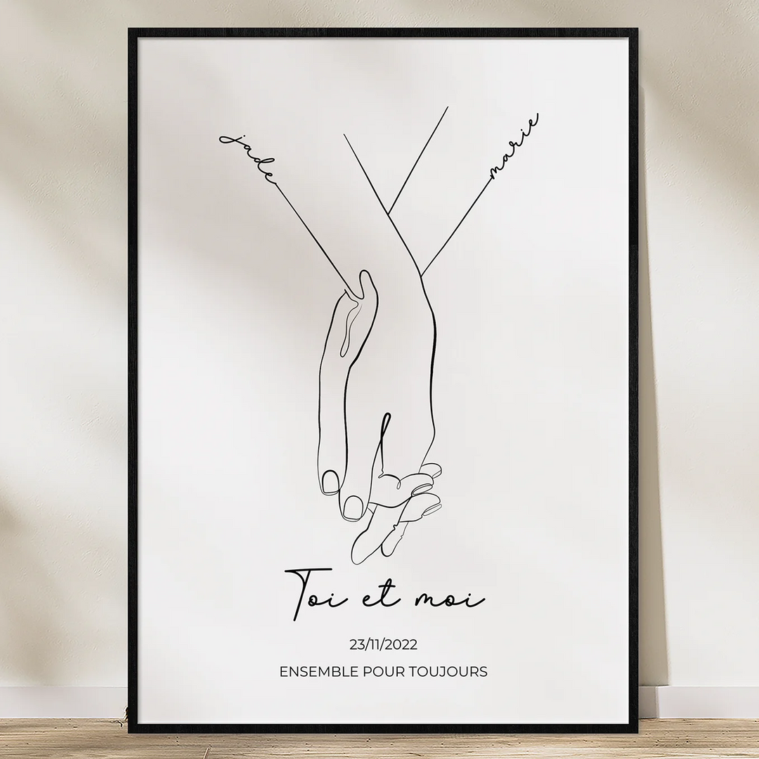 Personalisiertes Poster "Hand in Hand"-1