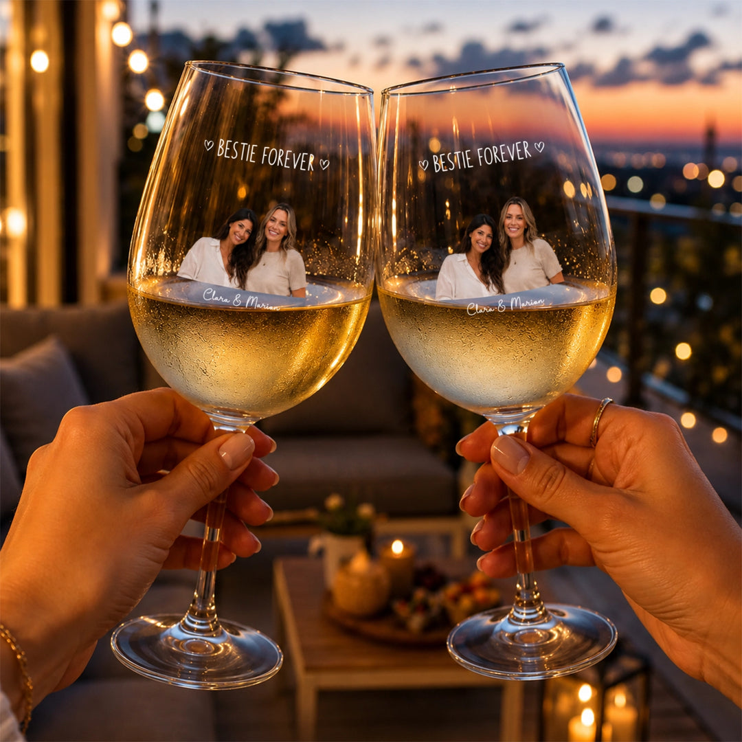 Personalisiertes Weinglas "Beste Freunde"