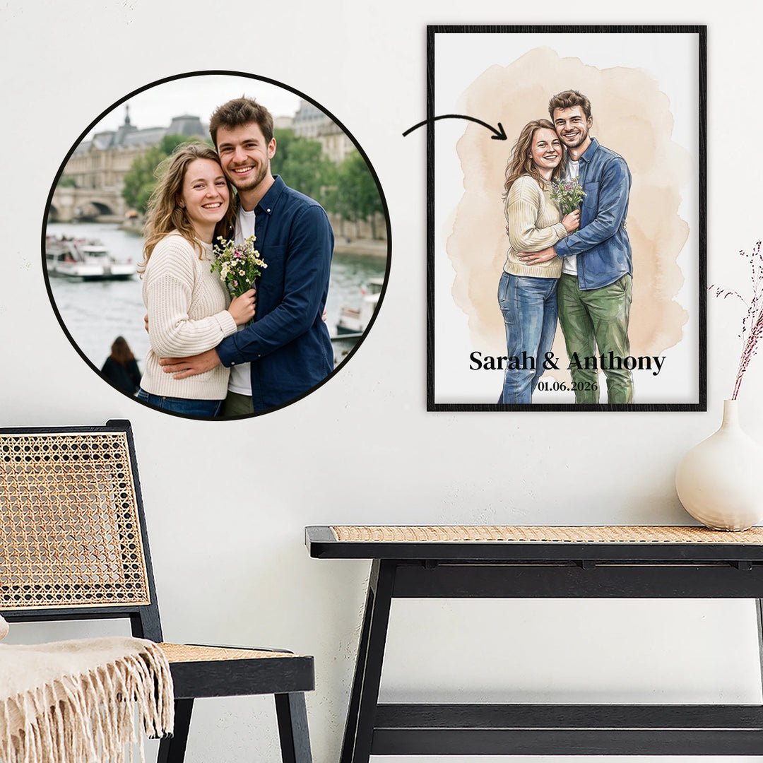 Personalisiertes Poster Aquarell "Euer Foto"