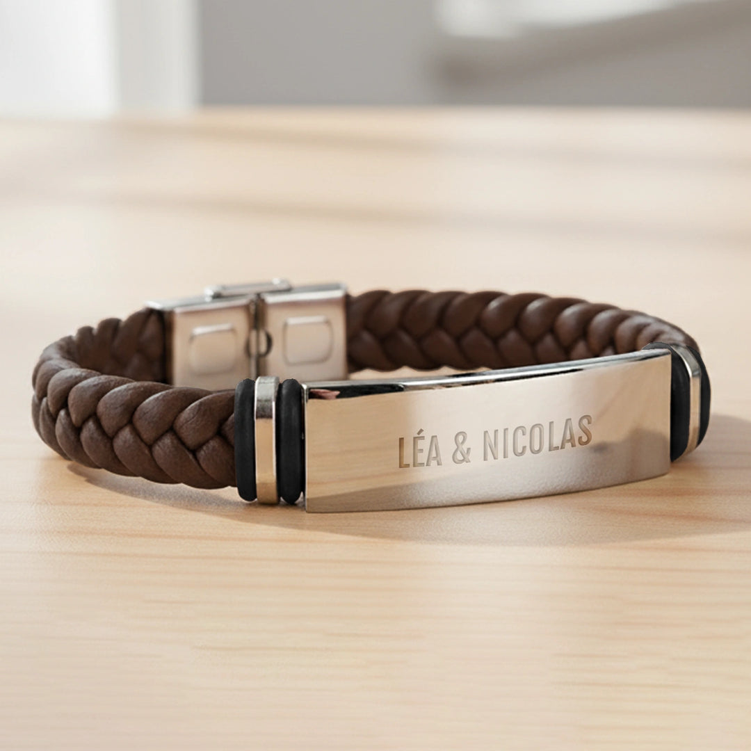 Personalisiertes Lederarmband "Partner"