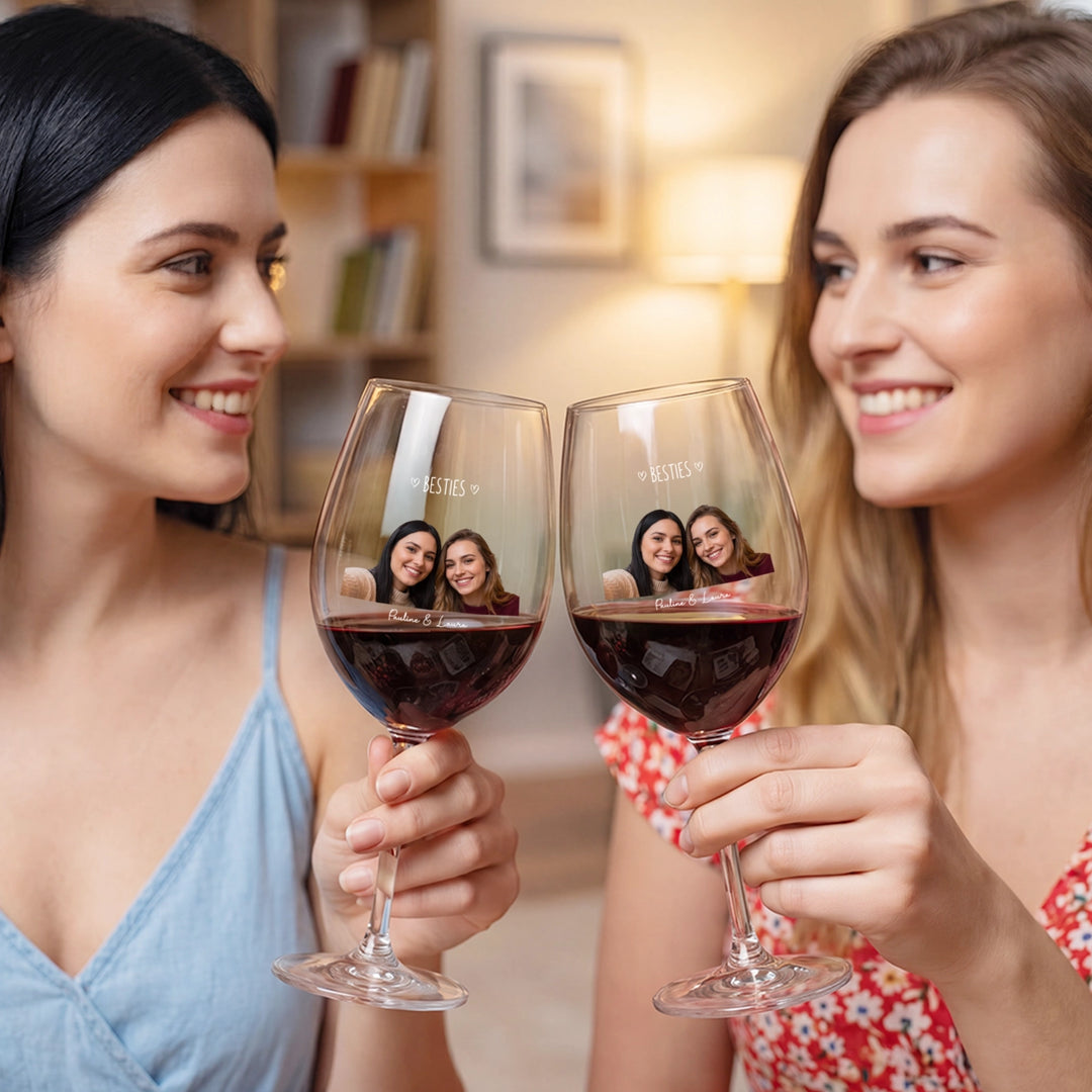 Personalisiertes Weinglas "Beste Freunde"