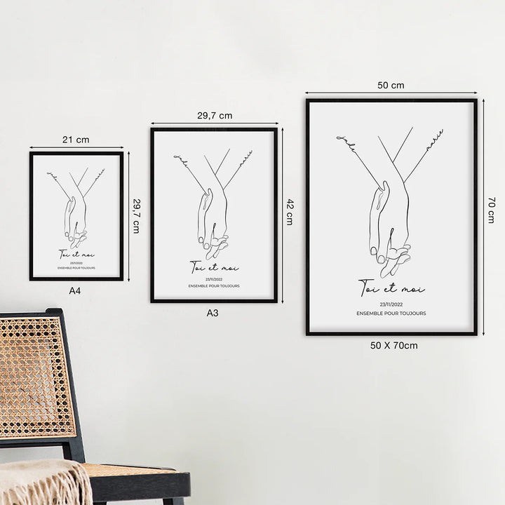 Personalisiertes Poster "Hand in Hand"-1