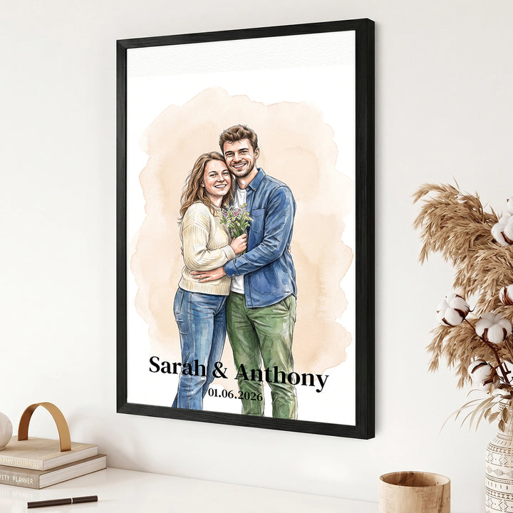 Personalisiertes Poster Aquarell "Euer Foto"