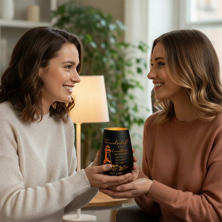 Personalisiertes Windlicht "Freundschaft"