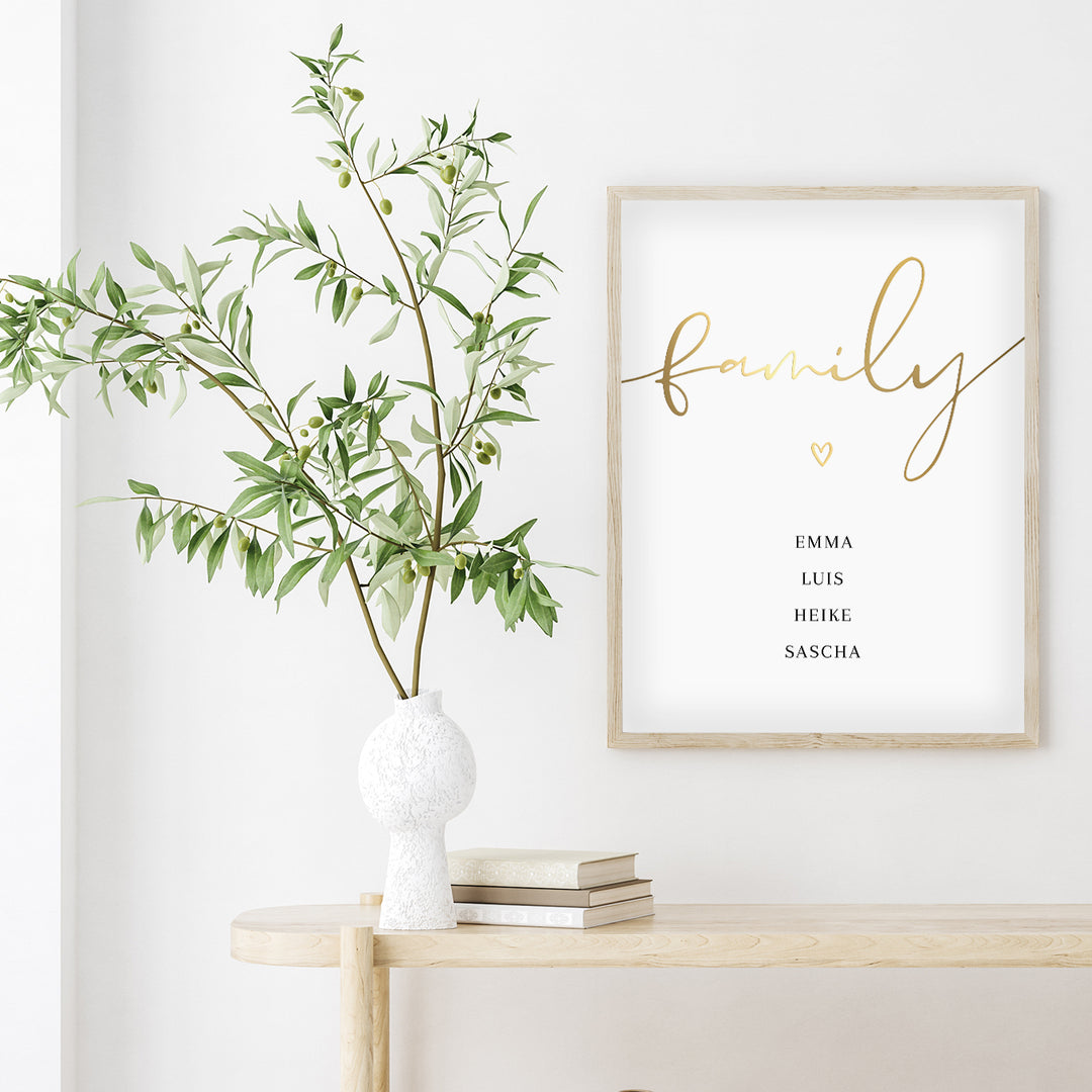 Poster "Family" with gold lettering