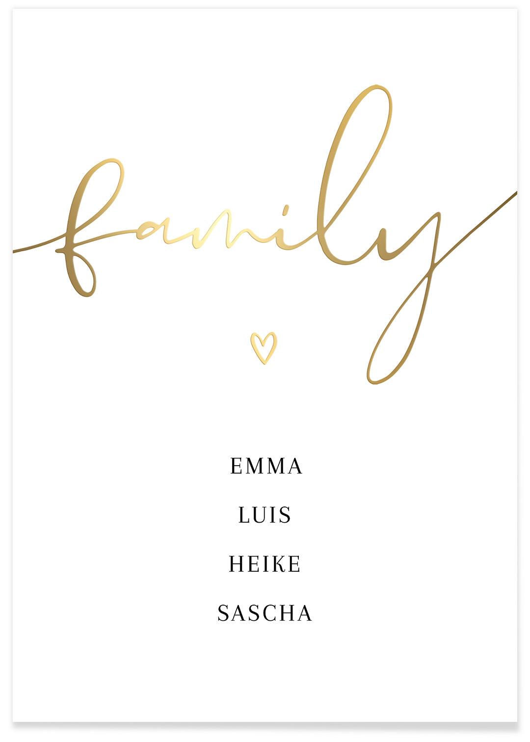 Poster "Family" with gold lettering
