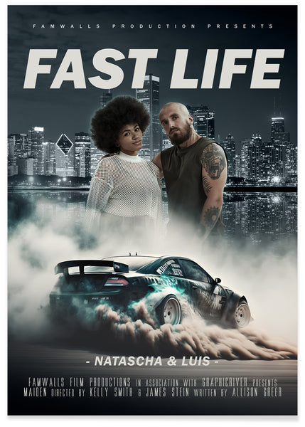 Fast Life - personalisiertes Filmposter für Autofans