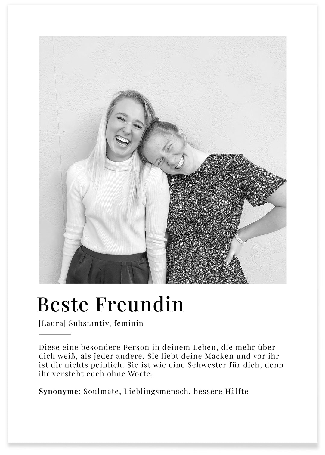 Fotoposter "Beste Freundin Definition" famwalls