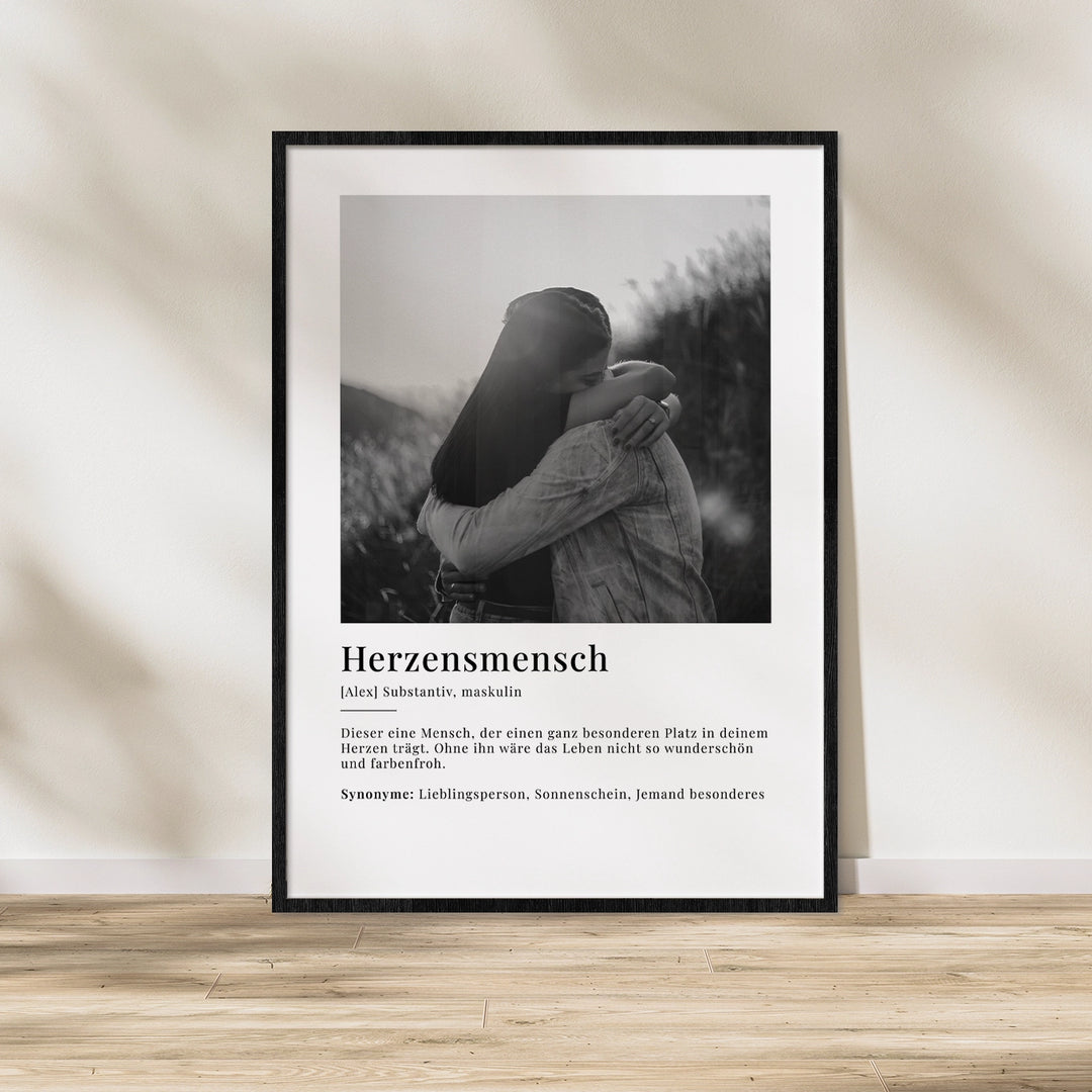 Fotoposter "Herzensmensch Definition" famwalls