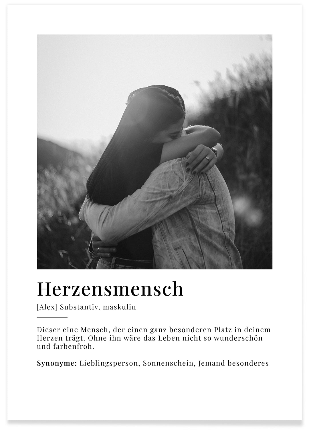 Fotoposter "Herzensmensch Definition" famwalls