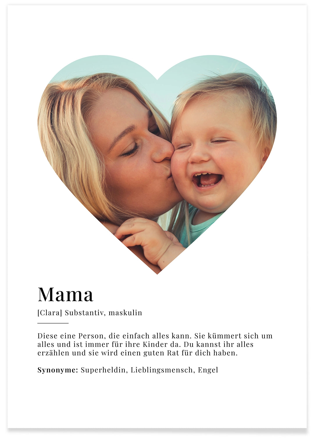 Fotoposter "Mama Definition" in Herzform famwalls