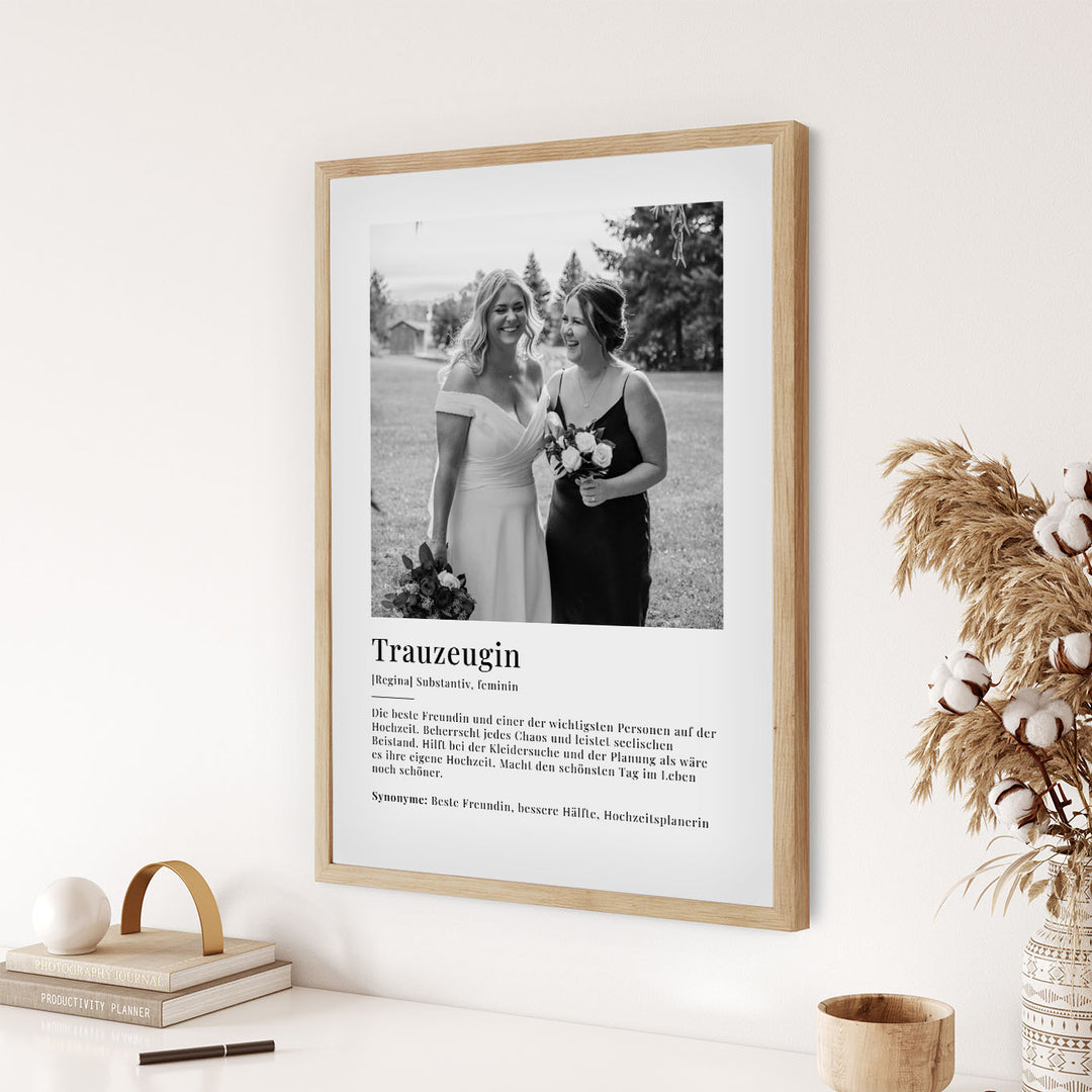 Fotoposter "Trauzeugin Definition" famwalls